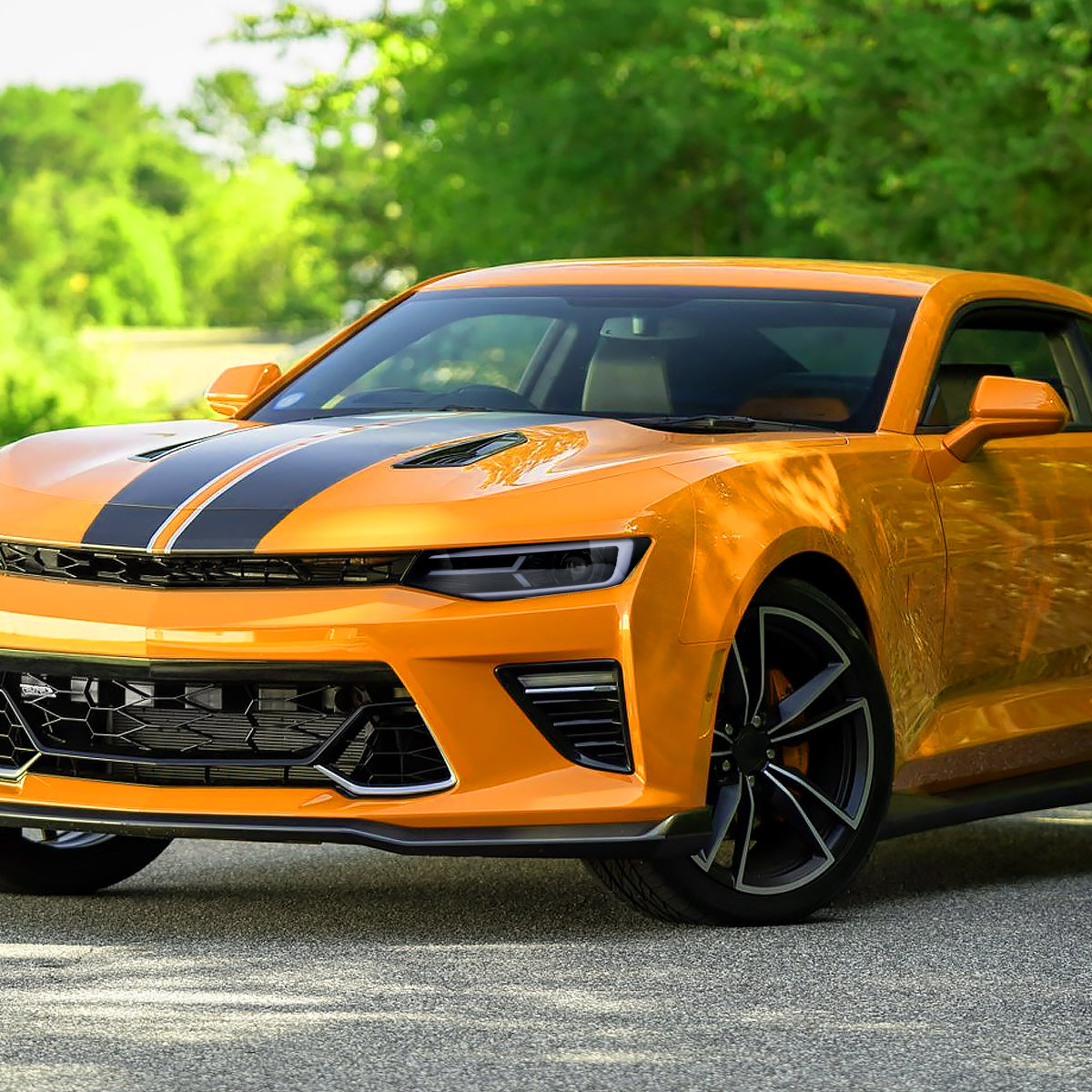 Spec-D 16-18 Chevy Camaro Headlights LED Strip Sequential Glossy Black