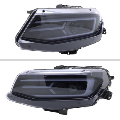 Spec-D 16-18 Chevy Camaro Sequential LED Headlights Chrome/Smoked
