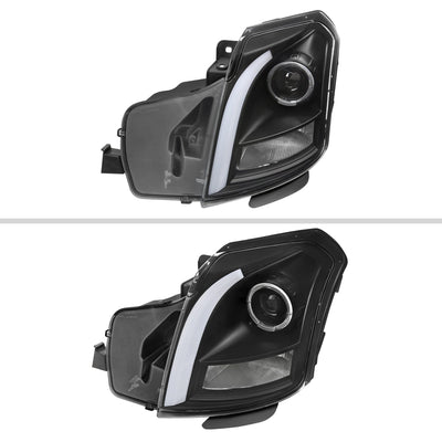 Spec-D 03-07 Cadillac CTS Headlights Halo Projector Black SEQ