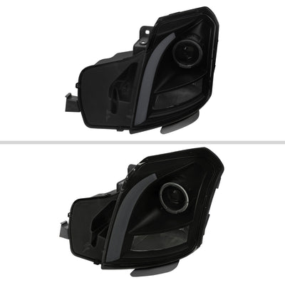 Spec-D 03-07 Cadillac CTS Headlights Halo Sequential DRL Black/Smoked