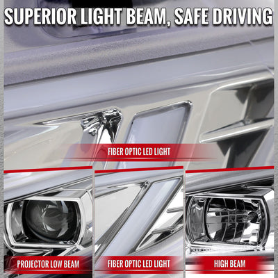 Spec-D 16-23 Toyota Tacoma Passenger Projector Headlight Chrome