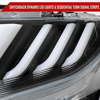 Spec-D 16-21 Honda Civic Projector Headlights LED SEQ Black/Clear