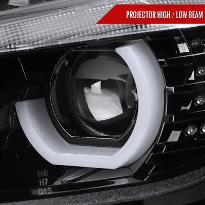Spec-D 12-15 F30 3-Series 4DR Dual U-Bar Projector Headlights Black