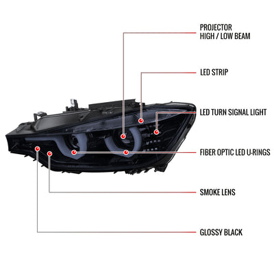 Spec-D 12-15 BMW F30 3-Series 4DR Pro Headlights HID GL Black/Smoked