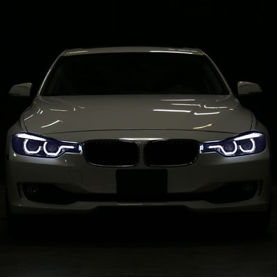 Spec-D 12-15 F30 3-Series 4DR Dual U-Bar Pro Headlights Chrome/Smoked