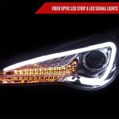 Spec-D 12-17 Scion FRS/86 Pro Headlights Strip & Turn Lights Chrome