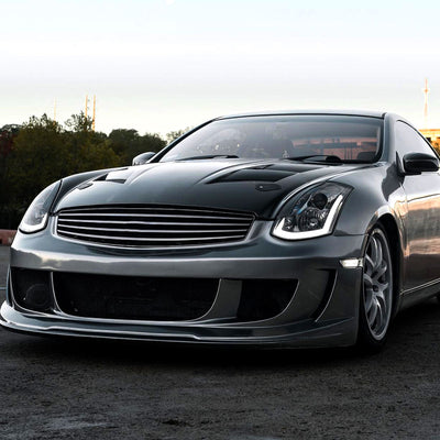 Spec-D 03-07 Infiniti G35 Coupe Headlights LED Bar Sequential Black
