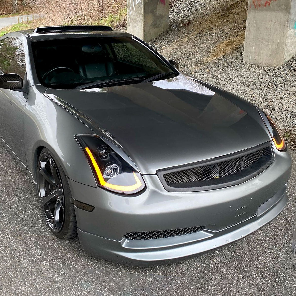 Spec-D 03-07 Infiniti G35 Coupe Headlights Sequential LED Bar Black