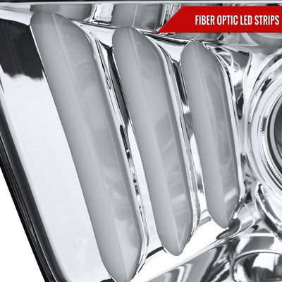 Spec-D 05-09 Ford Mustang LED Bar Projector Headlights Chrome