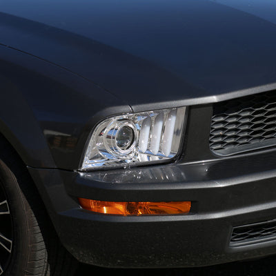 Spec-D 05-09 Ford Mustang LED Bar Projector Headlights Chrome
