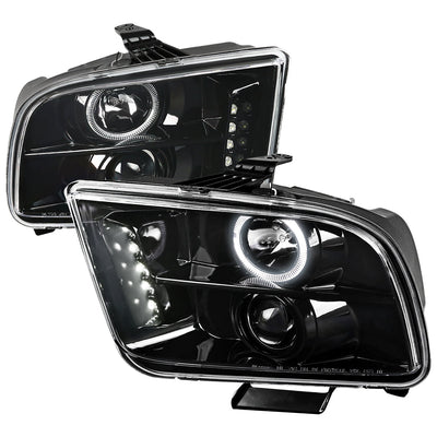 Spec-D 05-09 Ford Mustang Halo Projector Headlights Black