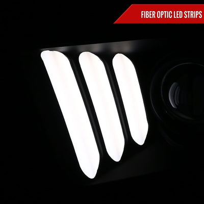 Spec-D 05-09 Ford Mustang LED Bar Projector Headlights Matte Black
