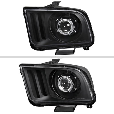 Spec-D 05-09 Ford Mustang H1 bulb Projector Headlights Black