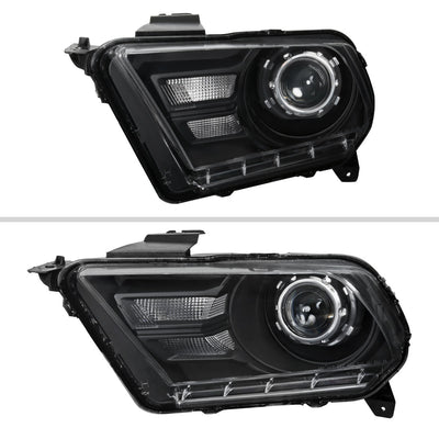 Spec-D 10-14 Ford Mustang Retrofit Style Projector Headlights Black