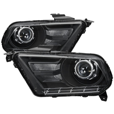 Spec-D 10-14 Ford Mustang Retrofit Style Projector Headlights Black