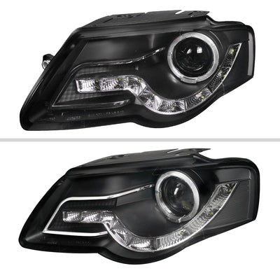 Spec-D 06-10 VW Passat Halo Headlights R8 Style Light Strip Black