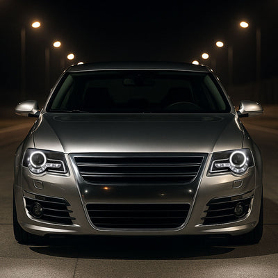 Spec-D 06-10 VW Passat Halo Headlights R8 Style Light Strip Black