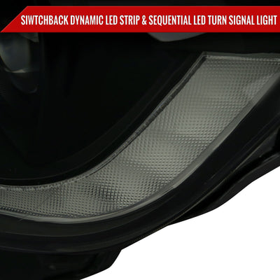 Spec-D 19-22 Ford Ranger SEQ LED Bar Projector Headlights Black/Smoked