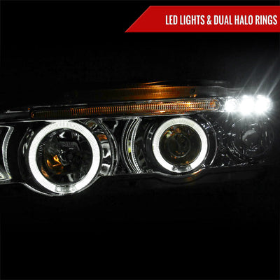 Spec-D 01-03 BMW E53 X5 Dual Halo Projector Headlights Chrome