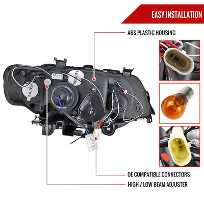 Spec-D 01-03 BMW E53 X5 Dual Halo Projector Headlights Chrome