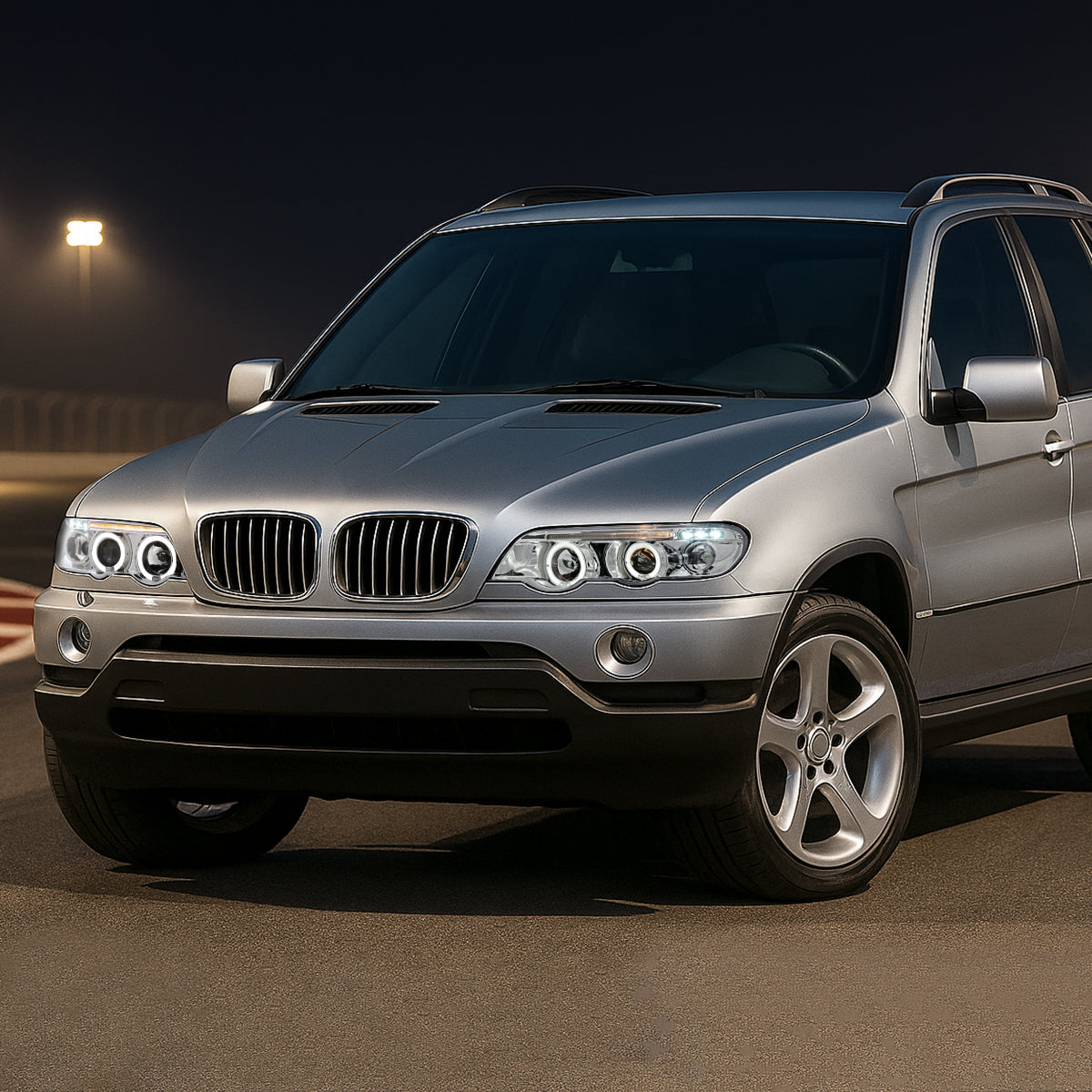 Spec-D 01-03 BMW E53 X5 Dual Halo Projector Headlights Chrome