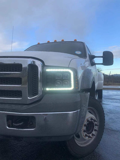 AlphaRex 05-07 Ford Super Duty/Excursion NOVA-Series LED Projector Headlights Alpha-Black