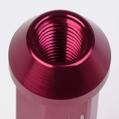 Aluminum Acorn Style Extended Lug Nuts M12x1.5 Pink 20pc Set