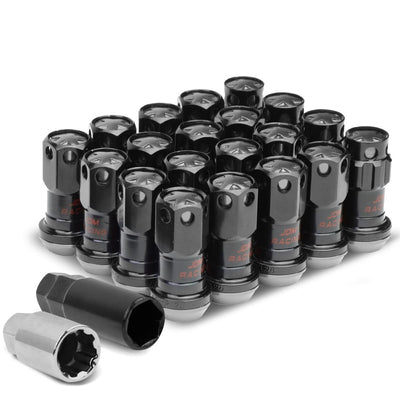 M12 x 1.25 Aluminum Lug Nuts Set - 45mm Closed End with Locks - Aluminum
