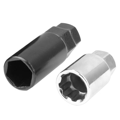 M12 x 1.25 Steel Lug Nuts 45mm Extended Acorn Chrome 16pc + 4 Locks