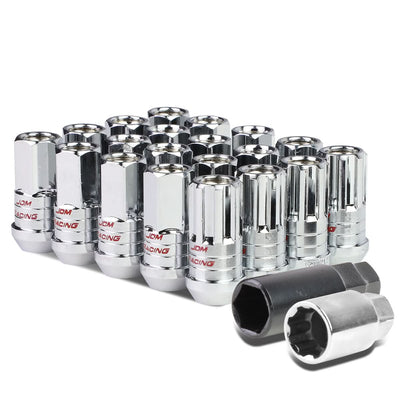 Steel Lug Nuts M12x1.5 Acorn Grooved Shank Extended Chrome 16+4 Lock