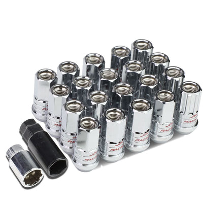 Steel Lug Nuts M12x1.5 Acorn Grooved Shank Extended Chrome 16+4 Lock