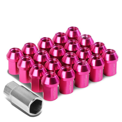 M12 x 1.5 Acorn Style Aluminum Lug Nuts - 35mm Pink 20pc Set
