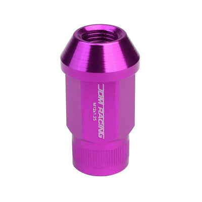 M12x1.25 Extended Acorn Lug Nuts 44mm Purple Aluminum 20pc Set