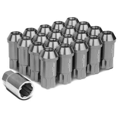 L40 Style Extended Aluminum Lug Nuts M12x1.25 20pc Set Gun Metal