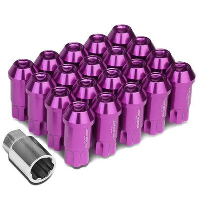 Aluminum L40 Style Extended Lug Nuts M12x1.5 50mm Purple 20pc w/ Locks