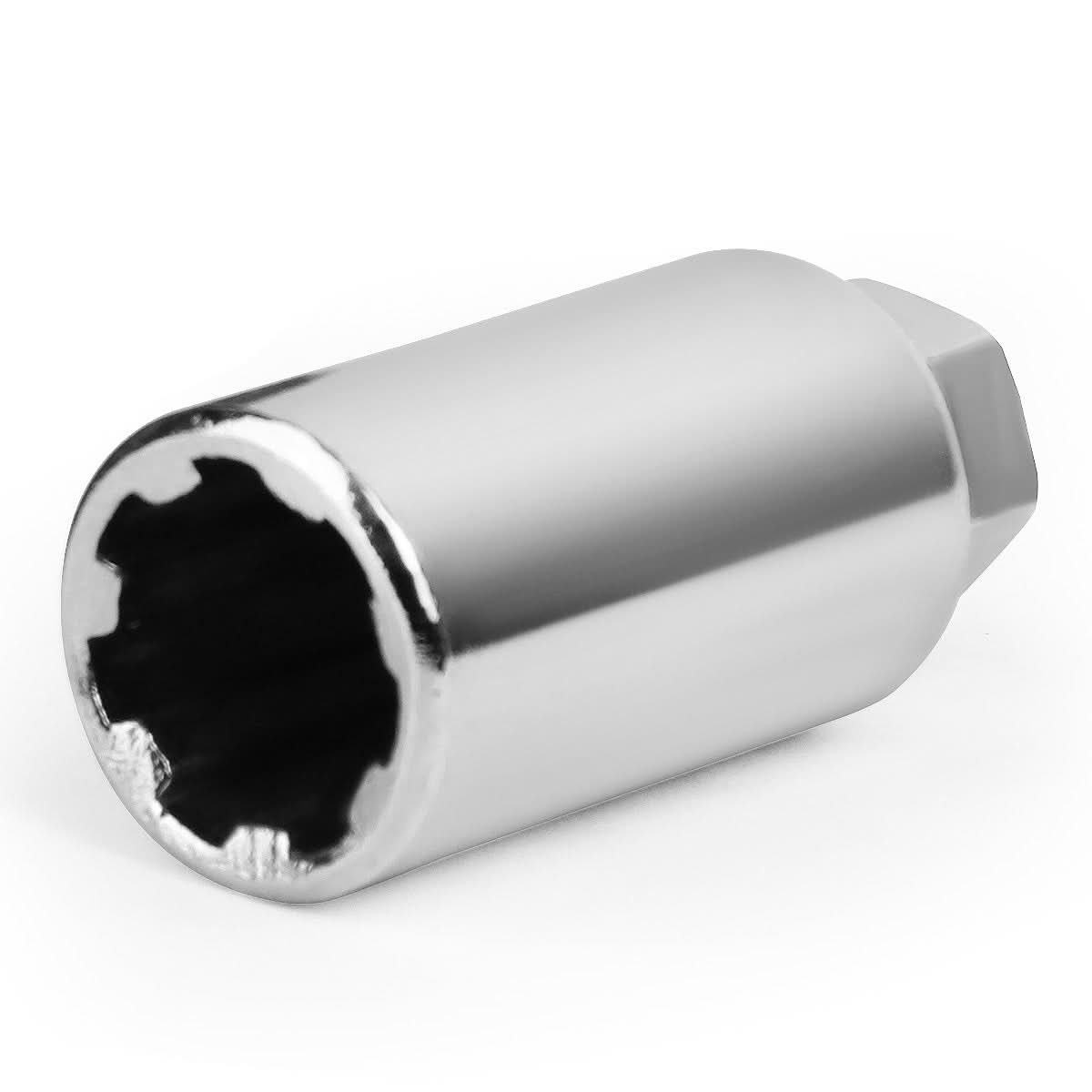 M12 x 1.25 Spline Extended Lug Nuts with Locks 20pc Set - Aluminum
