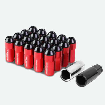 M12 x 1.25 Extended Aluminum Lug Nuts - Red 20pc Set