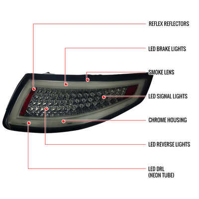 Spec-D 05-08 Porsche Carrera 997 911 LED Tail Lights Smoked