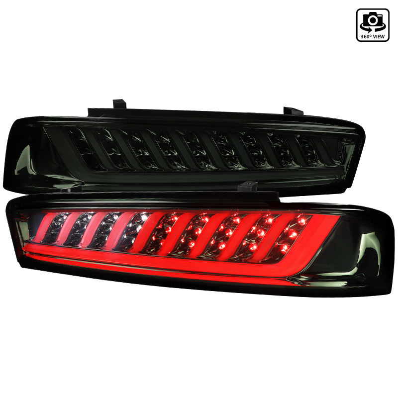 Spec-D 16-18 Chevrolet Camaro LED Chrome Tail Lights Smoked Lens