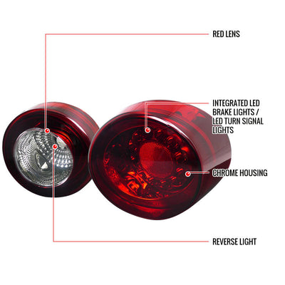 Spec-D 05-10 Chevy Cobalt Coupe LED Tail Lights Chrome/Red