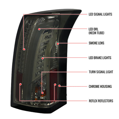 Spec-D 03-07 Cadillac CTS LED Tail Lights Smoked