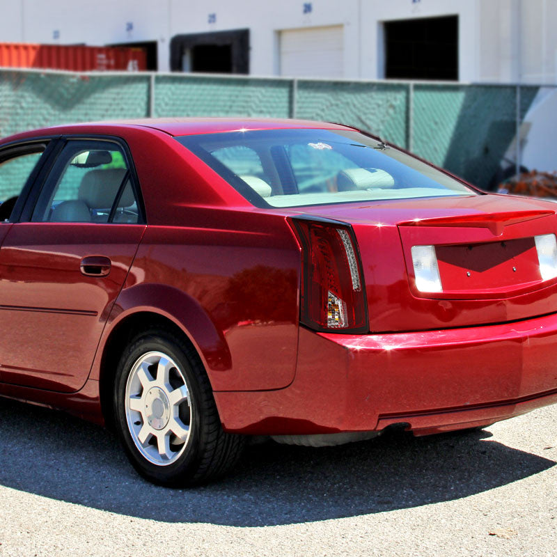 Spec-D 03-07 Cadillac CTS LED Tail Lights Chrome/Red Lens
