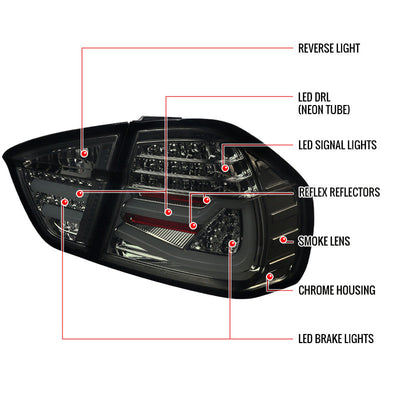 Spec-D 06-08 BMW 323i 325i 328i 330i E90 LED Tail Lights Smoked