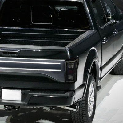 Spec-D 15-17 Ford F-150 LED Tail Lights Glossy Black/Smoked