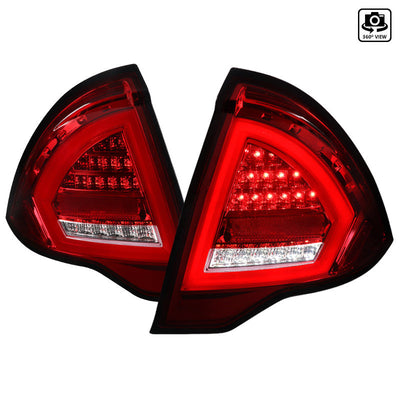 Spec-D 10-12 Ford Fusion LED Chrome Tail Lights Red Clear Lens