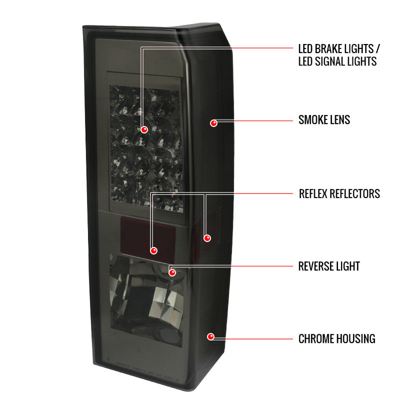 Spec-D 05-10 Hummer H3 LED Tail Lights Chrome/Smoked