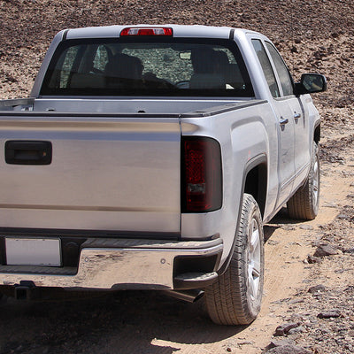 Spec-D 14-18 GMC Sierra LED Tail Lights Chrome/Red Smoked