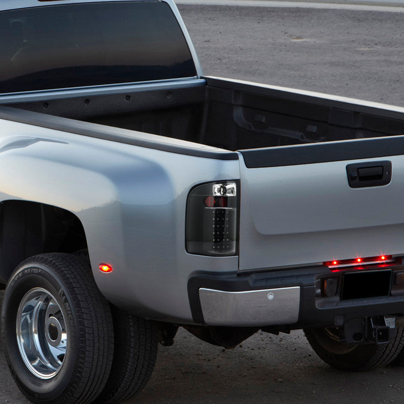 Spec-D 07-13 Chevy Silverado LED Tail Lights Matte Black/Smoked V2