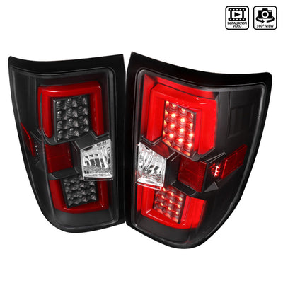Spec-D 14-17 Chevy Silverado LED Tail Lights Black Housing Clear Lens