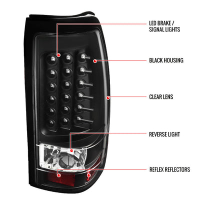 Spec-D 99-02 Chevrolet Silverado LED Tail Lights